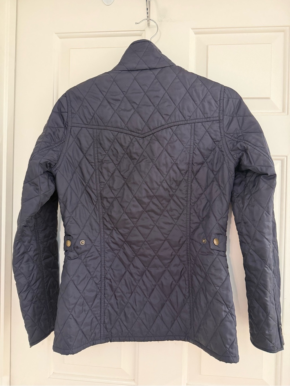 Barbour Manderston 4 pocket William Morris Navy quilted jacket. Size 4 - Picture 2 of 15